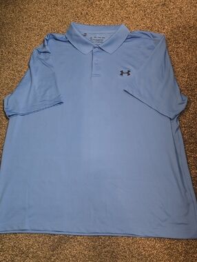 Under Armour Men’s Sky Blue Polo Shirt with Black Logo